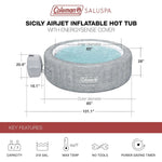 SaluSpa Sicily EnergySense – jacuzzi inflable inteligente para 5–7 personas con AirJet