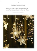 Solar LED Snowflake Curtain Lights – 3.5 m / 7 m