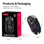 Mouse gamer inalámbrico tri-modo 8,000 DPI – RGB, 70 g y 5 botones programables