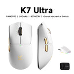 MCHOSE K7 V2 – mouse gamer inalámbrico PAW3955, 50K DPI, Dual 8K y base de carga