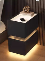 Mesa de noche inteligente nórdica de 25 cm con sensor y carga inalámbrica