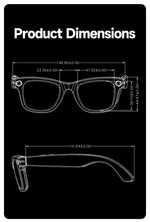 Gafas inteligentes AI con cámara 8 MP – video, traducción, Bluetooth y música