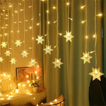 Cortina navideña LED de copos de nieve 4 m – 96 LED