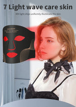 Máscara LED 7 colores con cuello – terapia de luz para cuidado facial