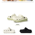 Women Black Platform Clogs Sandals - 2026 Summer Thick Sole Non-slip Garden Shoes - Breathable EVA Beach Slippers for Outdoor