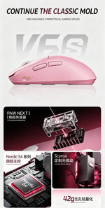 SCYROX V6s/V8s – mouse gamer inalámbrico ultraligero Dual 8K tri-modo