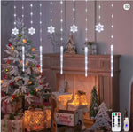 USB LED Snowflake & Icicle Curtain Lights