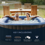 Spa jacuzzi inflable cuadrado para 4–6 personas con masaje de burbujas y 2 cubiertas