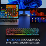 XVX M67 JadeStone – teclado mecánico inalámbrico 65% tri-modo, Gasket y RGB