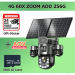 Cámara solar 4 lentes 4G/eSIM – zoom 60X, seguimiento humano y batería 31,200 mAh