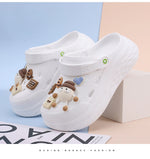 Sandalias tipo zueco de plataforma 6 cm para mujer