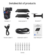 SHIWOJIA 8MP – cámara solar 4G/WiFi PTZ 360°, zoom 36X y batería 20,000 mAh