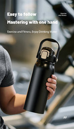 Termo deportivo térmico de acero inoxidable con pajilla – 1 L, 1.5 L y 2 L