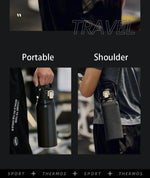 Termo deportivo térmico de acero inoxidable con pajilla – 1 L, 1.5 L y 2 L