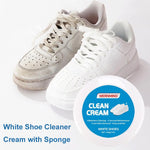 Crema limpiadora para zapatos blancos con esponja – sin enjuague