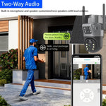 Cámara de seguridad solar 8MP 4G LTE PTZ – doble lente, PIR y audio bidireccional