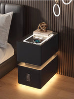 Mesa de noche inteligente nórdica de 25 cm con sensor y carga inalámbrica
