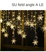 Solar LED Snowflake Curtain Lights – 3.5 m / 7 m