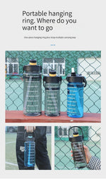 Motivational Sports Water Bottle with Straw – 1.1 L to 3 L