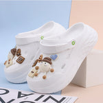 Sandalias tipo zueco de plataforma 6 cm para mujer