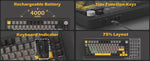 ATTACK SHARK X85 Pro – teclado mecánico 75% con pantalla, perilla, RGB y tri-modo