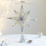 Estrella LED decorativa para árbol de Navidad – dorado y plateado