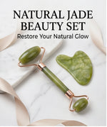Natural Jade Roller & Gua Sha Set – Facial Massage Kit