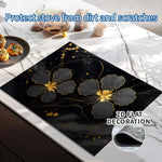 Protector decorativo para estufa – flor negra y dorada