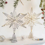 Estrella LED decorativa para árbol de Navidad – dorado y plateado
