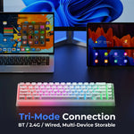 XVX M67 JadeStone – teclado mecánico inalámbrico 65% tri-modo, Gasket y RGB