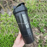 Shaker deportivo 3 en 1 para proteína – 550 ml con compartimentos