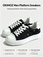Okimoz – tenis de lona con plataforma para hombre, estilo desgastado
