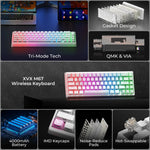 XVX M67 JadeStone – teclado mecánico inalámbrico 65% tri-modo, Gasket y RGB