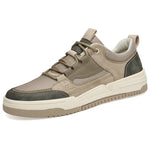 Tenis casuales de malla y cuero para hombre – suela gruesa antideslizante