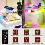 RGB Smart Nightstand with USB-C, Motion Sensor & 2 Drawers