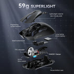 ATTACK SHARK R1 – 55 g Tri-Mode Wireless Gaming Mouse with 18K DPI