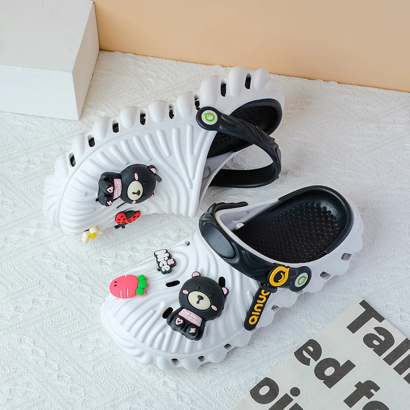 Zuecos DIY con osito para mujer – plataforma gruesa y estilo casual
