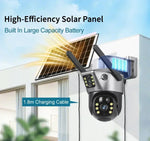 Cámara de seguridad solar 8MP 4G LTE PTZ – doble lente, PIR y audio bidireccional