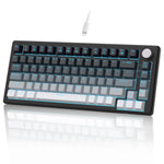 MageGee 75% – Mechanical Gaming Keyboard with Knob, Blue Backlight & Switch Options