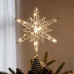 Estrella LED decorativa para árbol de Navidad – dorado y plateado