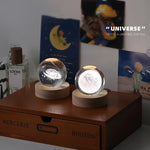 Bola de cristal 3D del sistema solar con luz LED – Saturno, galaxia y más