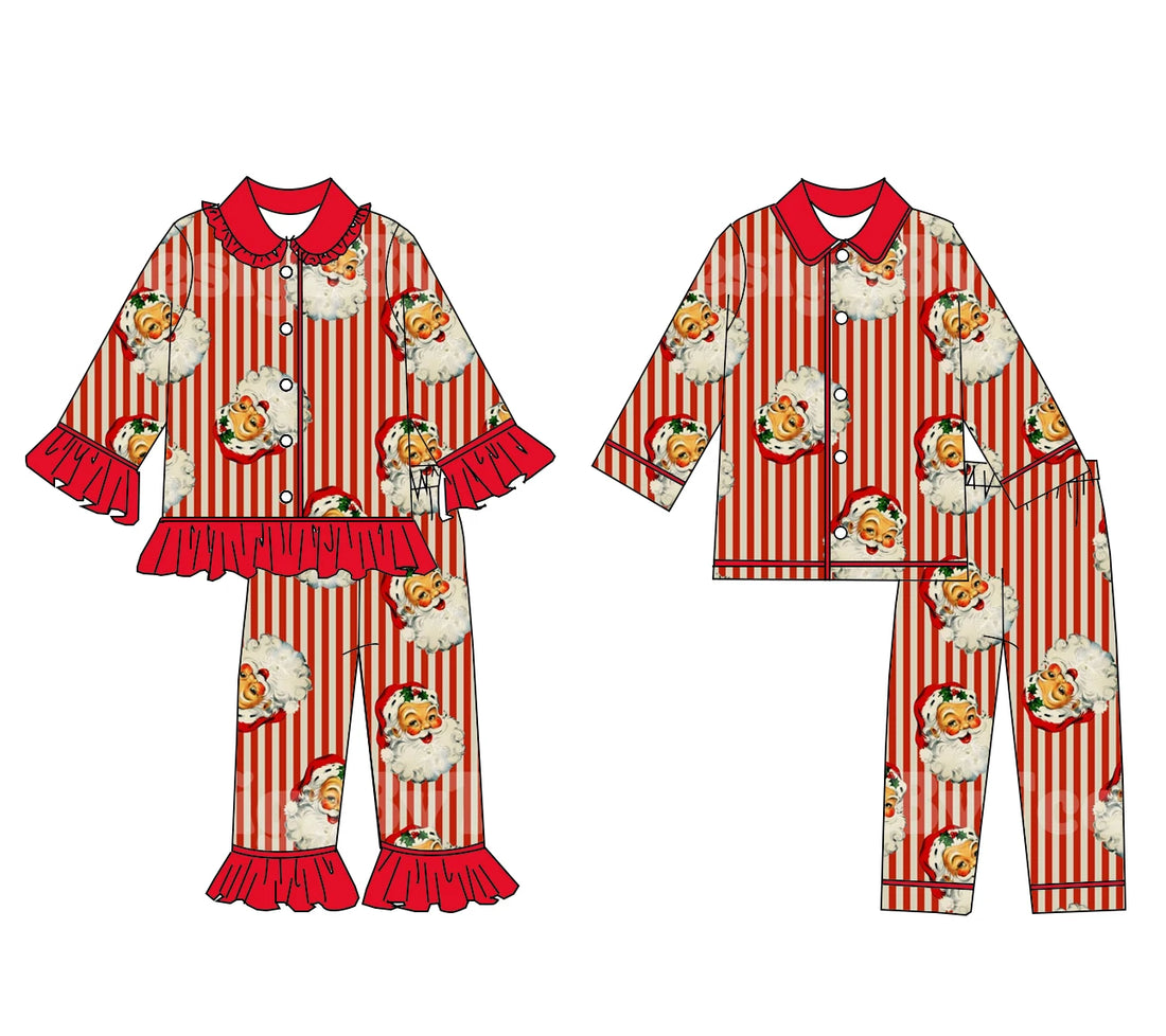 Pijamas familiares navideños de manga larga – adultos y niños