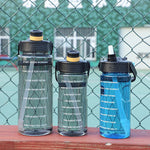 Motivational Sports Water Bottle with Straw – 1.1 L to 3 L