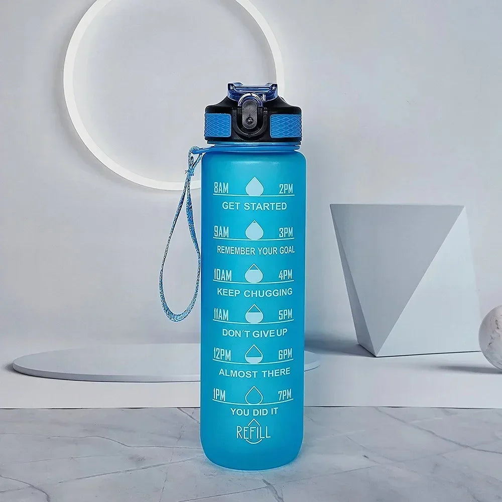 Botella deportiva 1000 ml con marcador de tiempo – colores degradados