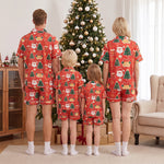 Pijamas familiares navideños de manga corta – camiseta y shorts