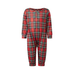 Pijamas familiares navideños a cuadros rojos – camisa y pantalón