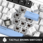 MageGee 75% – teclado mecánico gamer con perilla y retroiluminación azul