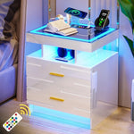 RGB Smart Nightstand with USB-C, Motion Sensor & 2 Drawers