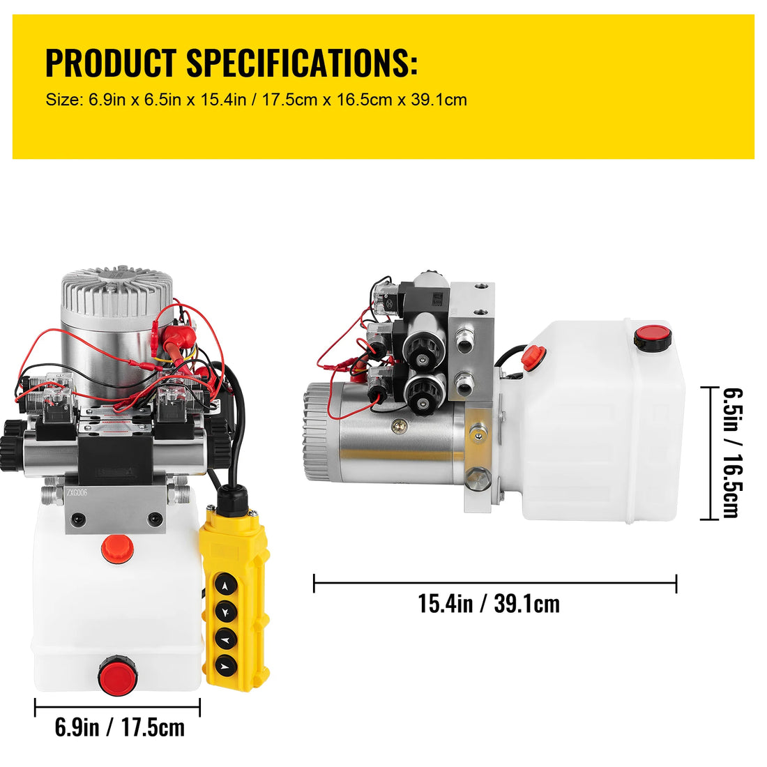 SucceBuy 12 V Double-Acting Hydraulic Power Unit with Tank