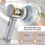 Cepillo eléctrico giratorio 6 en 1 – inalámbrico recargable para cocina y baño